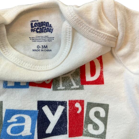 Baby Paul McCartney/ John Lennon bodysuit tee 0-3 months like new - Picture 6 of 6
